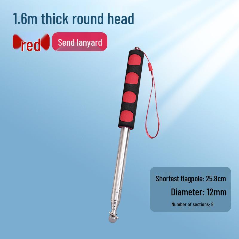 Cabo Telescópico de Aço Inoxidável para Mastro de Bandeira: Guia ao Ar Livre, Comando de Treinador e Bastão Apontador de Ensino