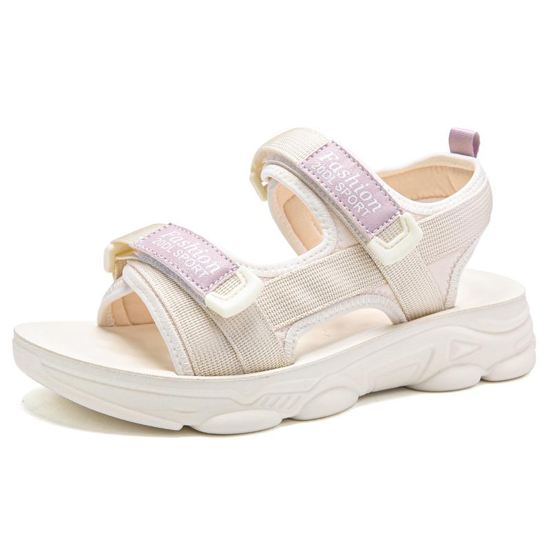 

Женские летние уличные повседневные сандалии на платформе для увеличения роста, спортивные сандалии для девочек, больших размеров, бежевая пляжная обувь 42 фиолетовый