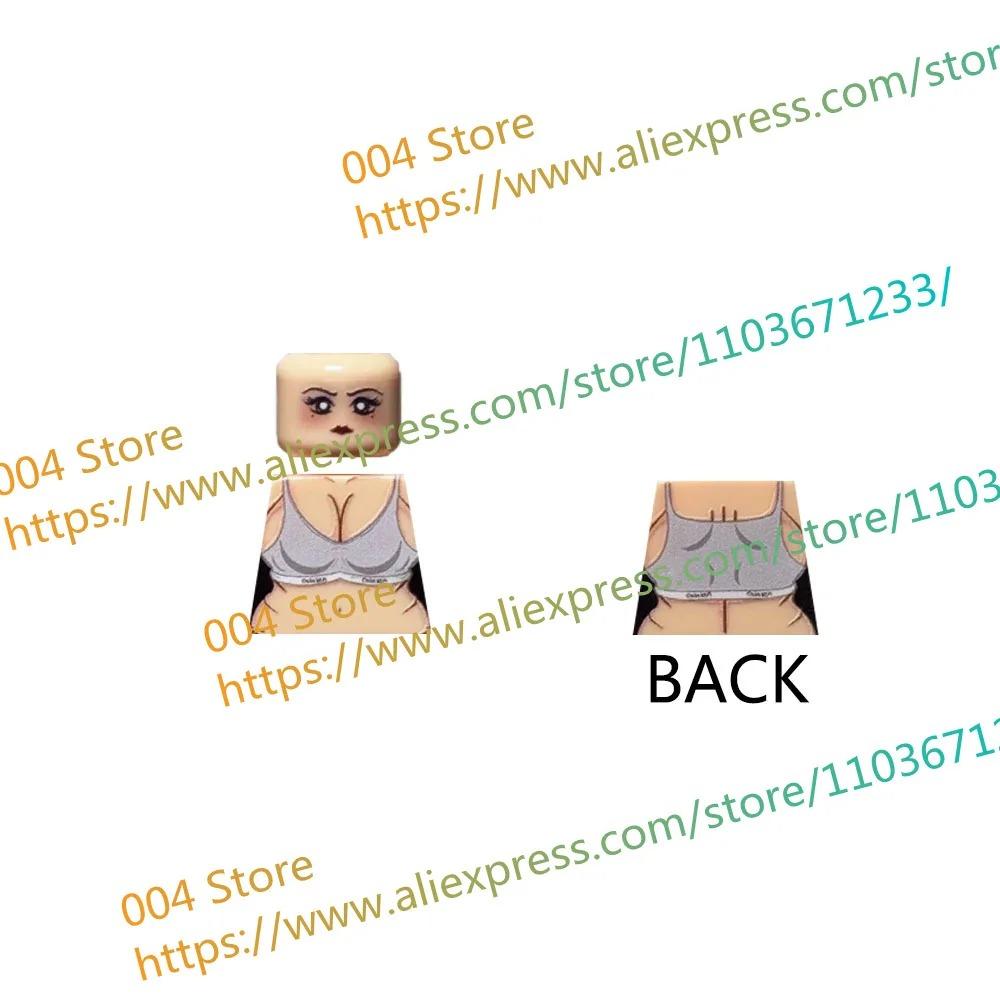 18+ Adult Building Block MOC Anime Action Figure Sexy Model Date Cartoon Swimwear Girl Hair Kit Ornament Toy Gift Collection F31