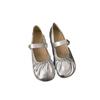 Sens du design plissé à bout rond Mary Jane chaussures simples femmes été 2025 nouveau bouche peu profonde mot avec fond plat chaussures de ville pour femmes