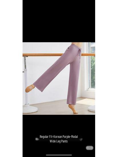Women's Slimming Modal Dancewear: Classic Practice Top & Modern Wide-Leg Pants for Body Training