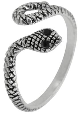 [Shinjuku Gin no Kura] Anel de Dedo do Pé com Design de Cobra (Preto) Anel de Dedo do Pé Feminino Tamanho Livre Prata 925