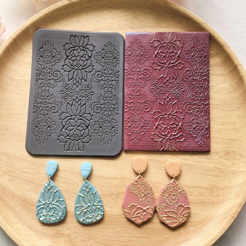 Silikon-Texturübertragungswerkzeug für künstlerische Polymer-Ton-Ohrringe und Schmuckherstellung