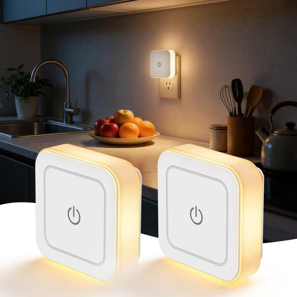 Sujeet Night Light, 4 Pack 1-50LM Stepless Dimming LED Night Light with 3CCT (3000K/4500K/6500K), Night Lights Plug Into Wall for Adults, Bedroom,