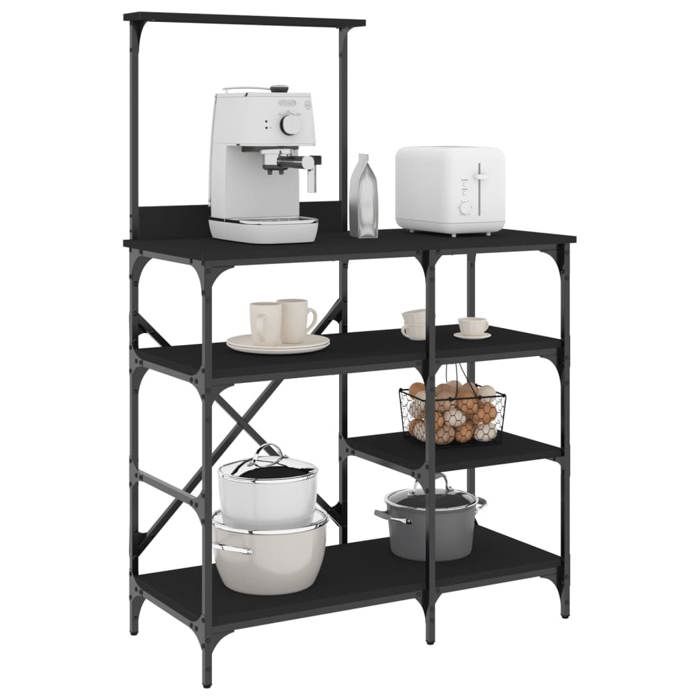 VidaXL Baker's Rack, Shelf with Adjustable Feet, Storage Furniture, Interior Kitchen Organizer, Modern, 845416