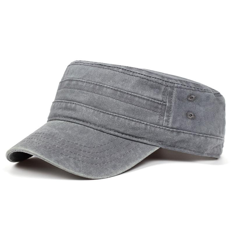 Classico retrò da uomo in cotone lavato berretto da baseball regolabile con parte superiore piatta cappelli militari invernali cappelli selvaggi cappello da camionista
