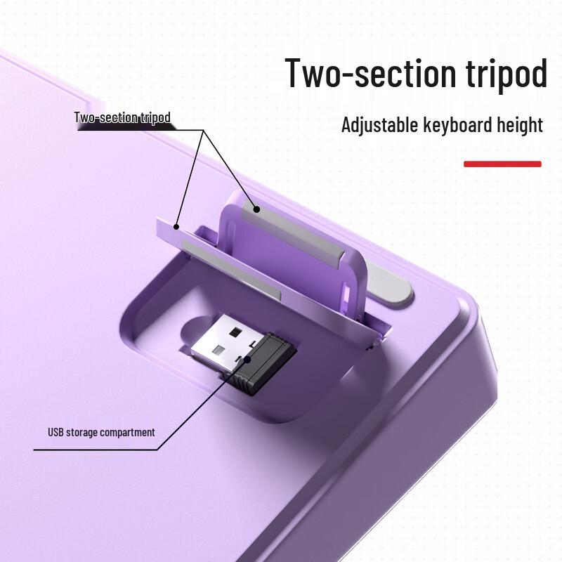 AOC GK320 Tri-Mode Gaming Keyboard - Purple Fantasy Cyan