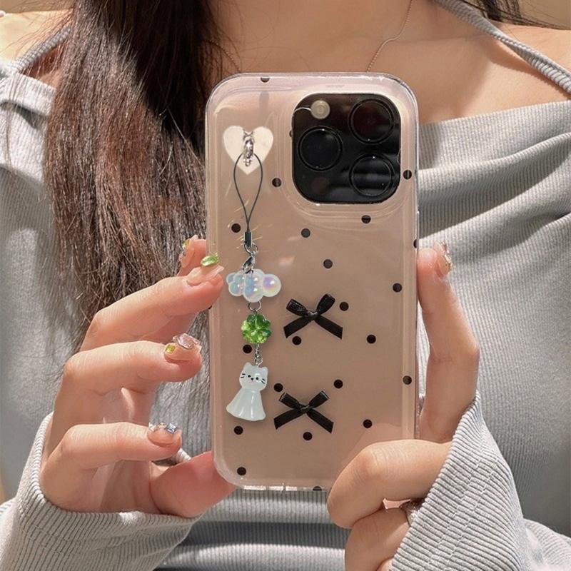 Whimsical Cat And Cloud Design Phone Strap Keychain With Sturdy Acrylic Material For Secure Phone Attachment And Stylish Accessory