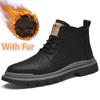 Men Boots Genuine Leather Men Low Top Casual Sneakers High Quality Men's All-match Ankle Boots 2024 New Lace-Up Male Basic Boots