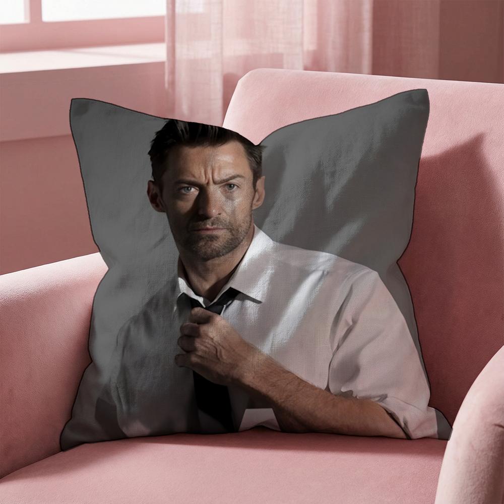 Custom H-Hugh Jackman Cushion Cover Multi-Scene Pillow Cover for Home & Car - Reversible, Soft & Durable for Daily Use
