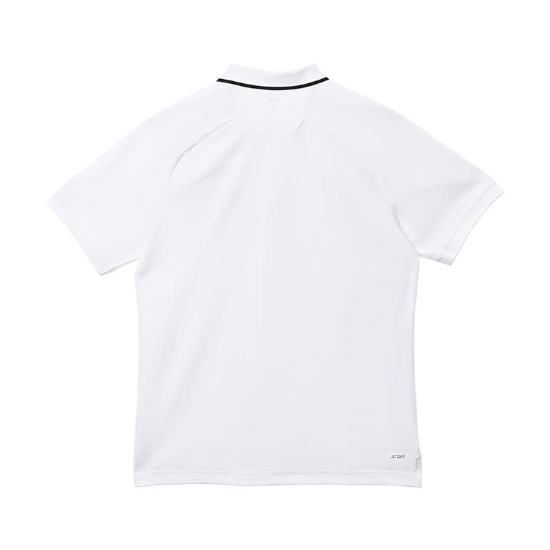 Li-Ning Schnelltrocknendes einfarbiges atmungsaktives geradschnittiges Poloshirt Herren Oberteile Weiß YPLU043-1