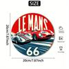 Cartel Redondo de Aluminio Vintage de Le Mans  y Coches de Carrera xcm para Decoracin de Garaje y Hogar