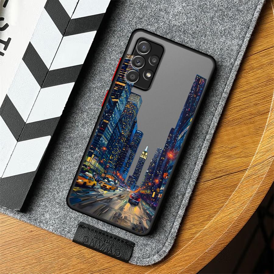 Phone Cover Case for Samsung Galaxy A54 A52S A72 A14 A23 A17 A52 A73 A33 A35 A56 A55 A53 A16 A15 A34 A36 Oil Painting City