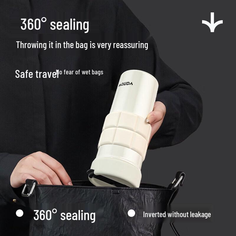 Vanow Ceramic Lined Insulated Travel Mug with Straw