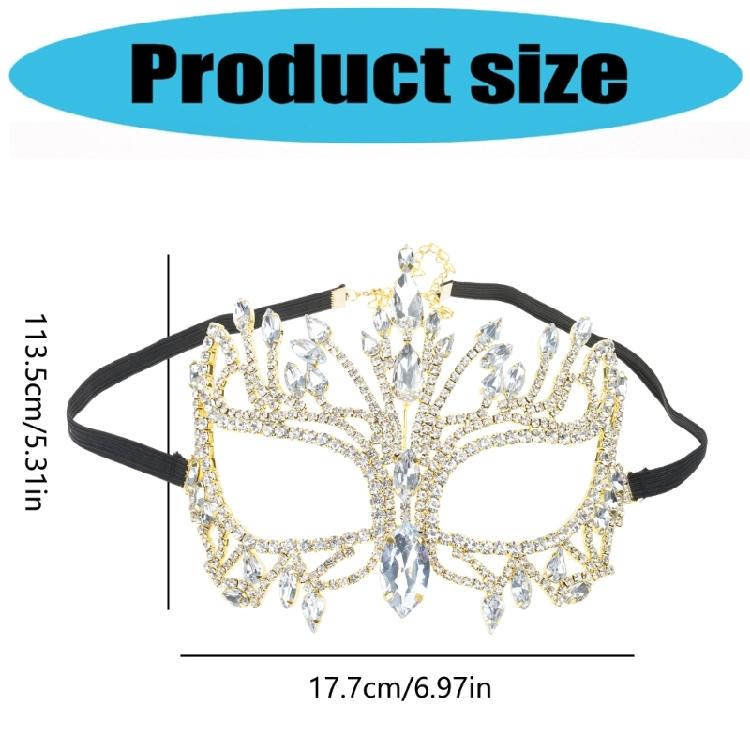 Strass-Maskenballmaske Halbgesichtsmaske Maskenball Kostümzubehör Für Männer Frauen Halloween Kostümzubehör