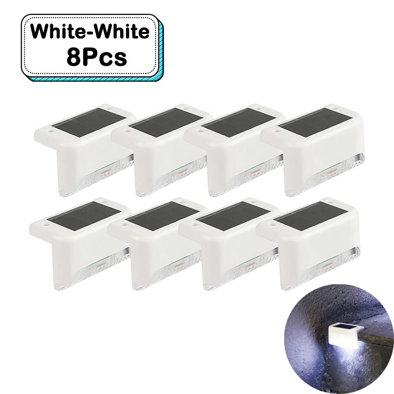 Lumières d'escalier solaires d'extérieur LED blanc chaud étanches éclairage de chemin d'escalier pour jardin patio clôture balcon décoration énergie solaire
