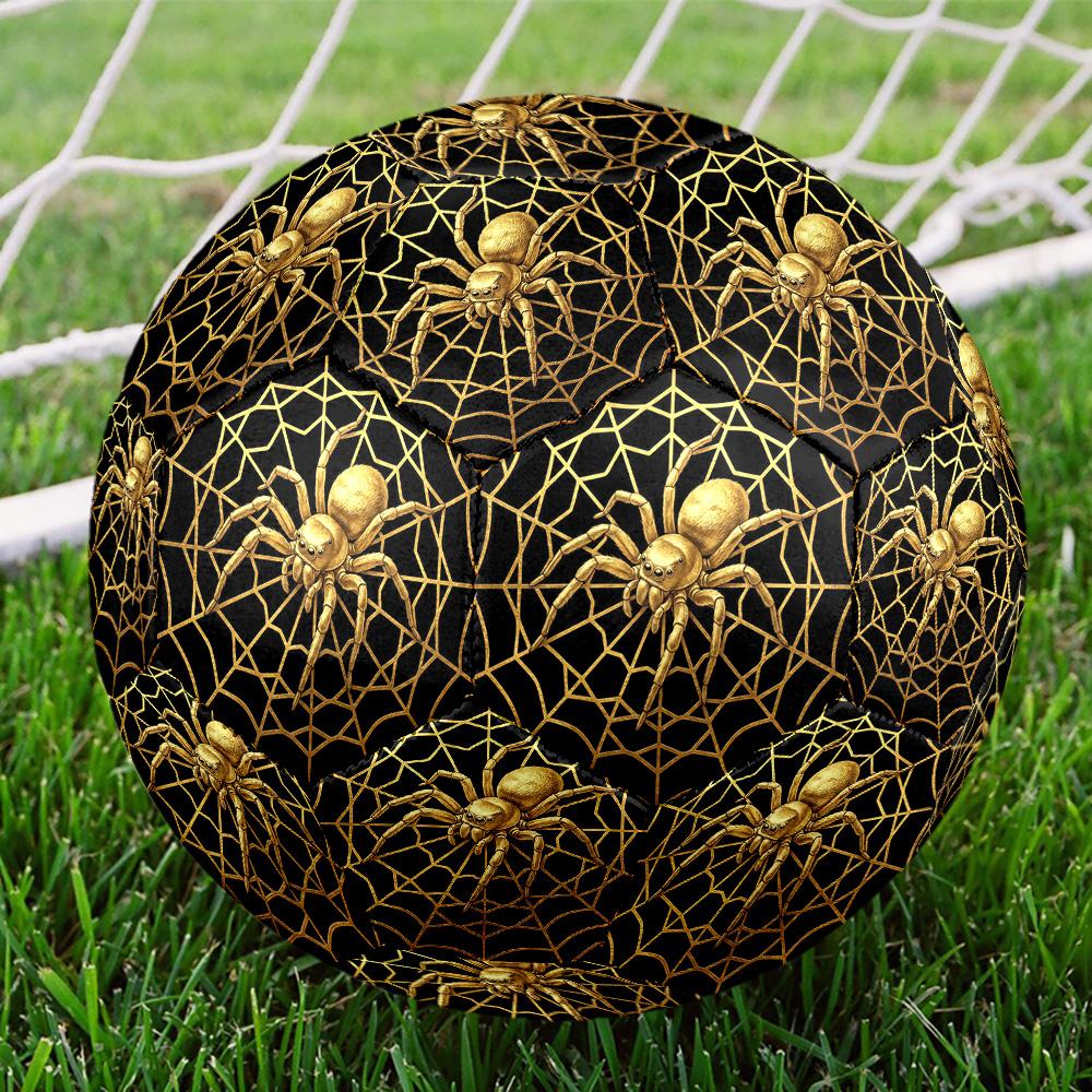 Spider Webs and Beehives Indoor Size 5 Soccer Ball Colorful Machine Stitched PVC Competition Ready Durable High-Bounce