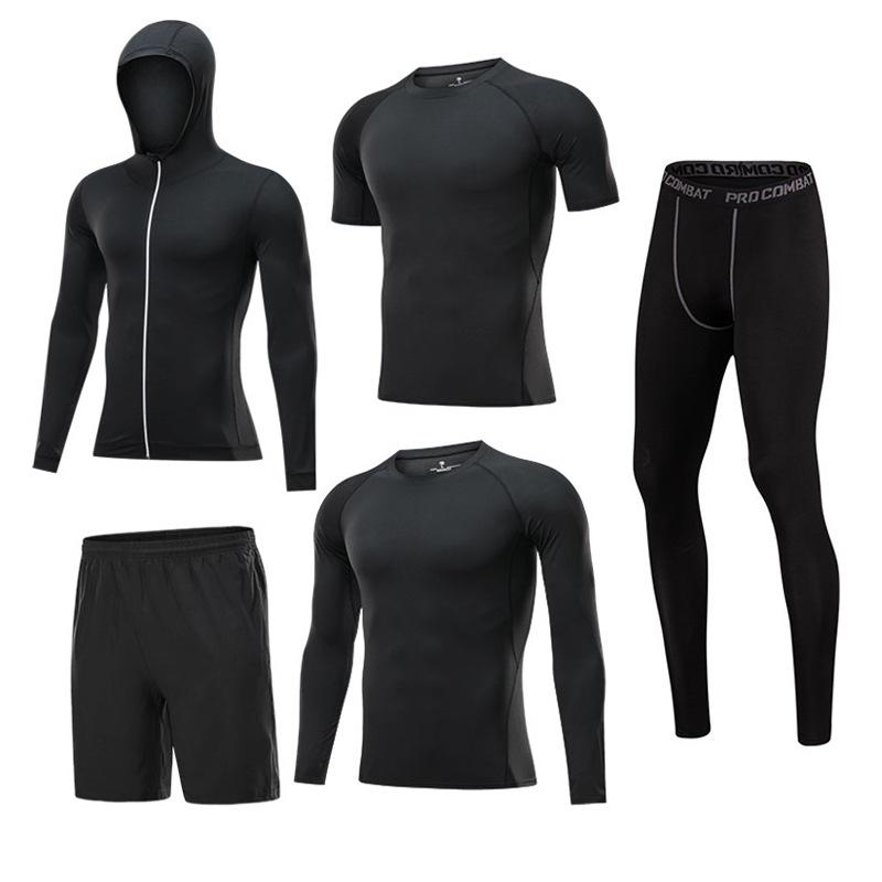 Men's Quick-Dry Basketball Compression Sportswear Set - 3 or 4 Pieces for Autumn/Winter Running
