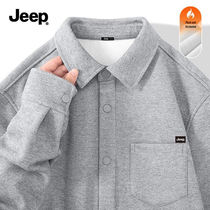 JEEP Men s Fleece-Lined Lapel Shirt XL