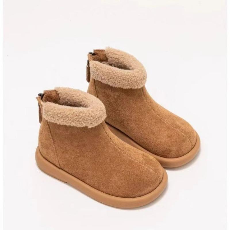 

Kids Brown Suede Fleece Lined Back Zipper Winter Boots 23 верблюд