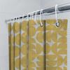 Tenda da Doccia Geometrica Dorata con Anelli Bianchi Decorazione Bagno per Casa Hotel Tessuto Impermeabile e Lavabile Lunga 72 Pollici (30X6