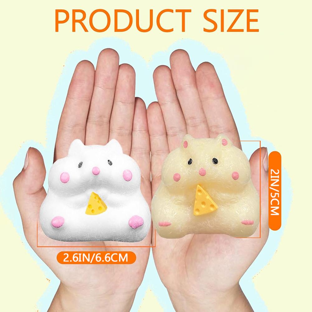 Cute Hamster Squshie Toy Hand-made Stress Relief Squeeze Toy For Home Decoration