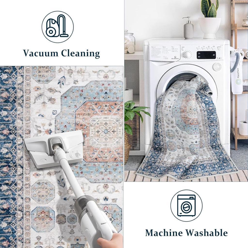 VIKAMA Moroccan Vintage Carpet Soft Living Room Coffee Table Blanket Home Decor Wash Bedroom Study Cloakroom Floor Mat Foldable