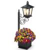 Wall-Mounted Solar Garden Light Waterproof IP54 Vintage Solar Porch Light with Planter Outdoor Flower Pot Light for Garden Decor