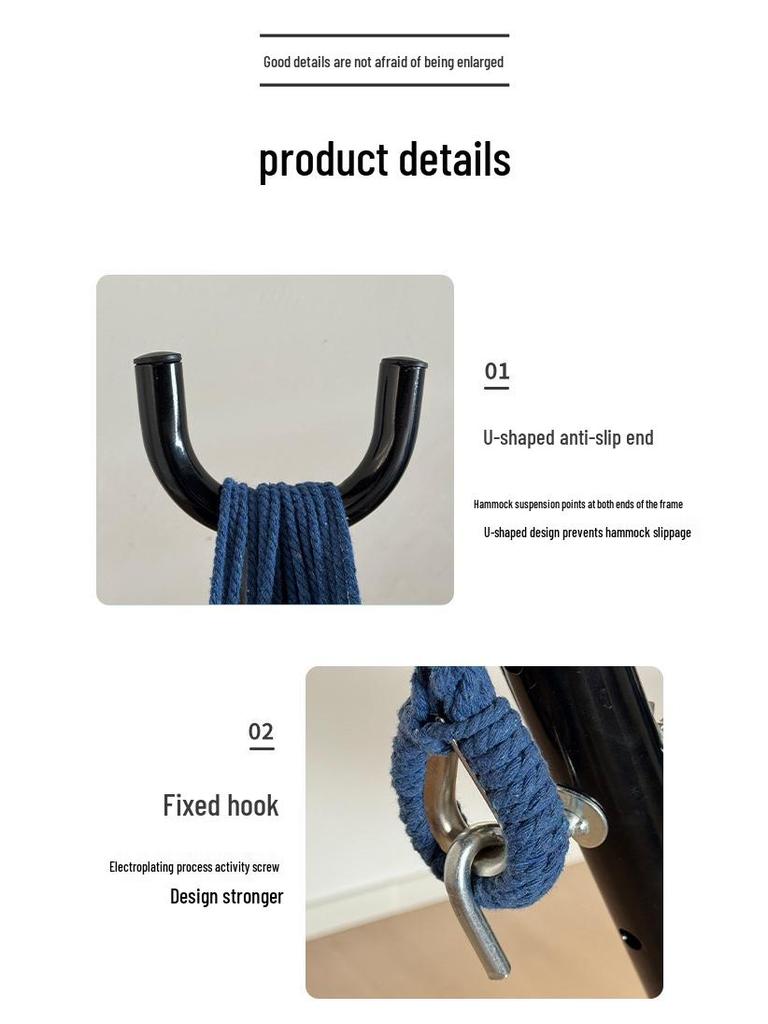 Double Outdoor Canvas Hammock: Lightweight, Anti-Roll, Detachable Stand for Camping & Children's Swing Chair