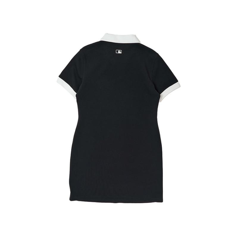 MLB New York Yankees Fashion Sports Casual Short Sleeve Dress Women dresses Black 3FOPV0153-50BKS