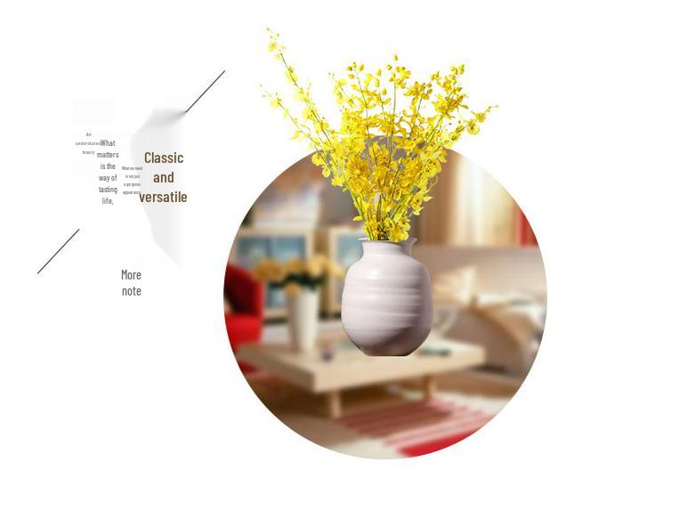 Pure White Decorative Vase for Living Room or Entryway - Perfect for Tabletop Flower Arrangements
