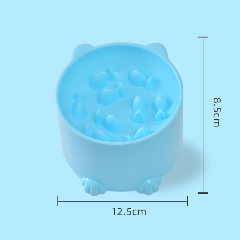 

Dog slow food bowl small cat and dog anti-choking bowl neck protection design cat and dog feeding device pet supplies синій