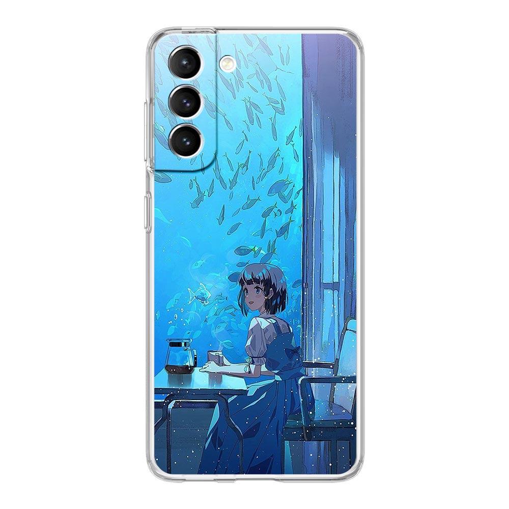 

Чехол для телефона Samsung Galaxy S24 Plus S23 S22 S21 S20 FE Ultra 5G S10 S10E S9 Мягкий прозрачный чехол Funda de verano Sky para Samsung S22 5G