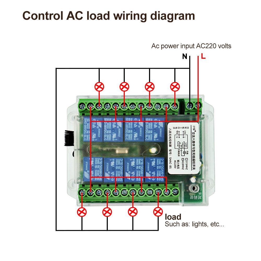 8 Channel Wireless RF Remote Control Switch 12V/24V/36V/220V Remote Control Wireless Remote Motor Control Switch