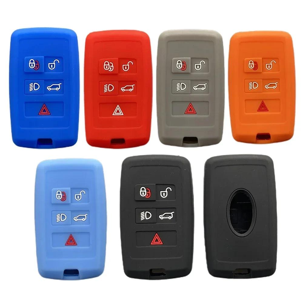 For Land Rover Range Rover Sport Velar Evoque Freelander2 Discovery Jaguar XF XJ XJL XE Silicone Car Fob Key Case Cover Keychain