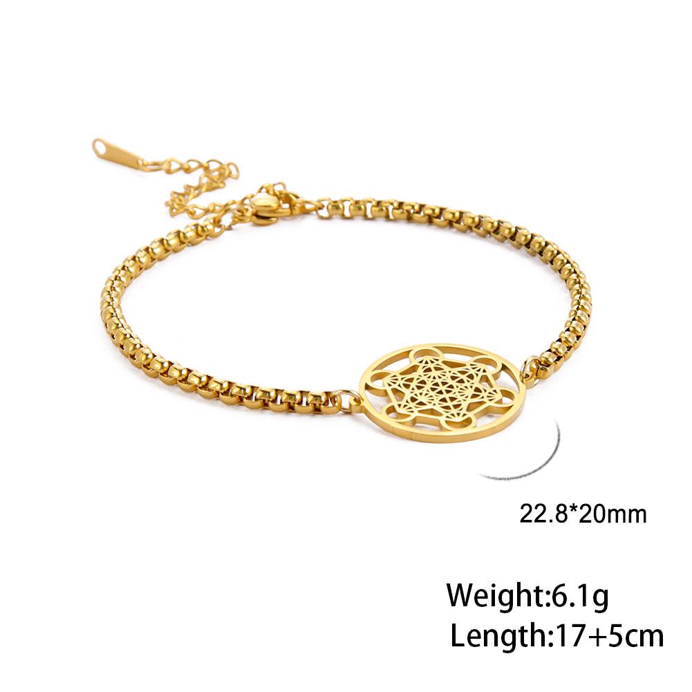 Lucktune Stainless Steel Angel Seal Archangel Metatron Cube Rope Bracelets for Women Spiritual Amulet Jewelry Anniversary Gifts