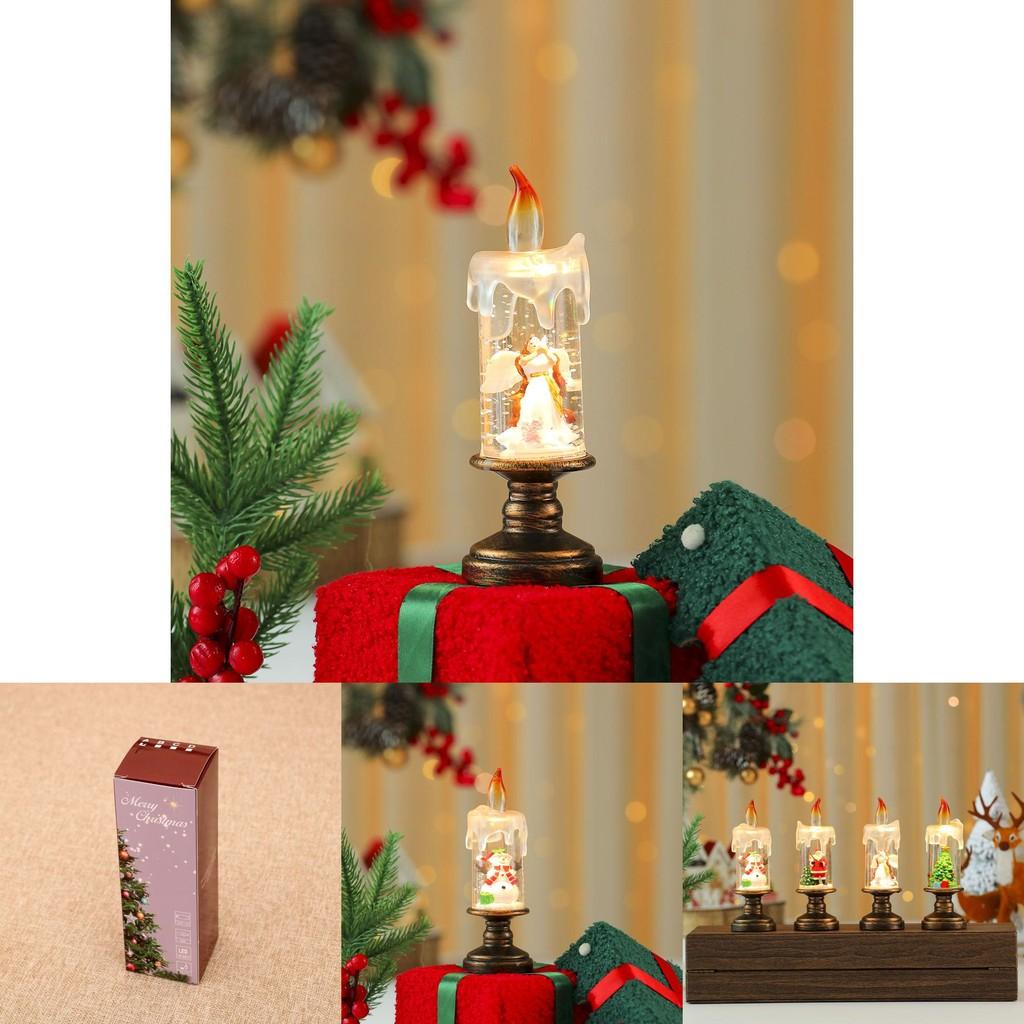 Christmas Snowflake Candle Light With Falling Snow Effect For Holiday Decor