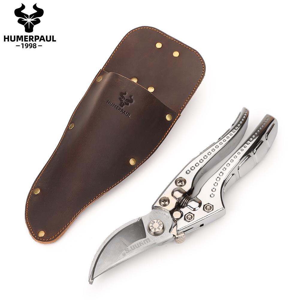 HUMERPAUL Leather Scissors Sheath Tool Portable Cowhide Garden Horticultural Pruning Pliers Storage Bag Vintage Waist Pouch
