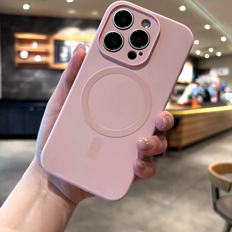 Liquid Silicone Phone Case With Magnetic Snap IPhone 16 Pro Max 17 Shockproof Soft Cover