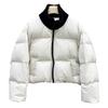 High-end White Duck Down Knitted Turtleneck Down Jacket Women's Short Winter Loose Warm Bread Clothes Tide