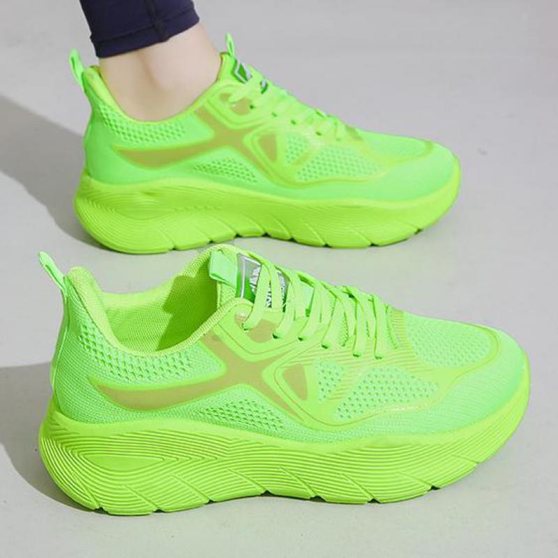 Fashion Spring Orange Platform Shoes Breathable Mesh Sneakers for Women Thick Sole Casual Shoes Women Sneakers Tennis Ladies Shoes
