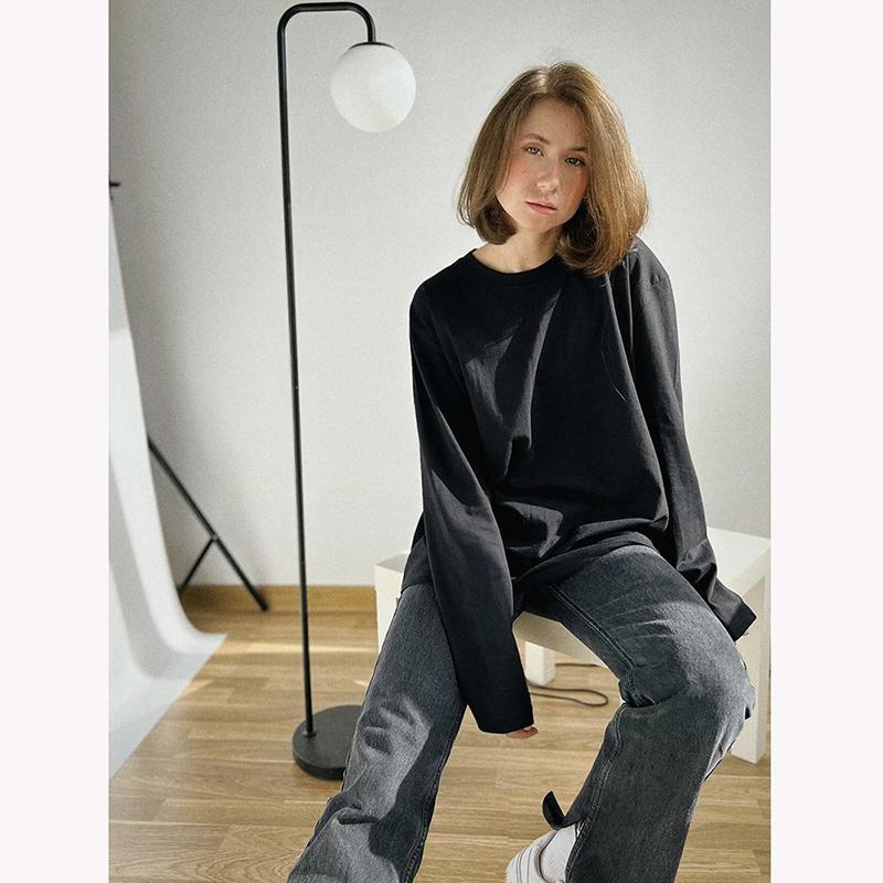 Hirsionsan Basic O-neck 100% Cotton T Shirt Women Loose Oversized Pullover Chic Cusual Tees Female Tops Girl Clothing 16 Colors