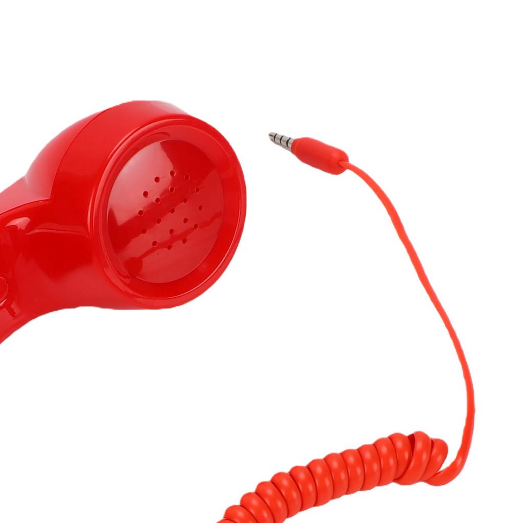 3.5mm Retro Phone Handset Vintage Wired Plug in Handheld Cell Phone Receiver with Microphone Speaker for Video Calls