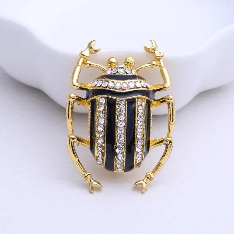 Rhinestone Bee Brooch for Women Unisex Pearl Beetle Pin Enamel Insect Lapel Pin Banquet Party Backpack Gifts Jewelry Accessories