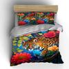 Leopard Floral Art Decoration Set Multiple Sizes Kid'S And Adults' Bedroom Exquisite 3Pc Bedding Set, Gift