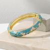 Elegant Cloisonne Bangle Rhinestone Metal Retro Court Floral Bangle Colorful Zinc Alloy Traditional Jewelry Traditional Crafts