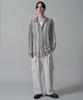 WEGO Striped Mesh Big Long Size Gray Men's Shirt, Sleeve, Summer/Autumn Clothing, Streetwear, Gift, M,