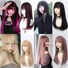 Natural Long Straight Hair Highlights Cosplay Lolita Wigs Role-playing
