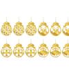 12 Unique Pieces Double-Sided Christmas Ornaments Golden Acrylic Ornaments