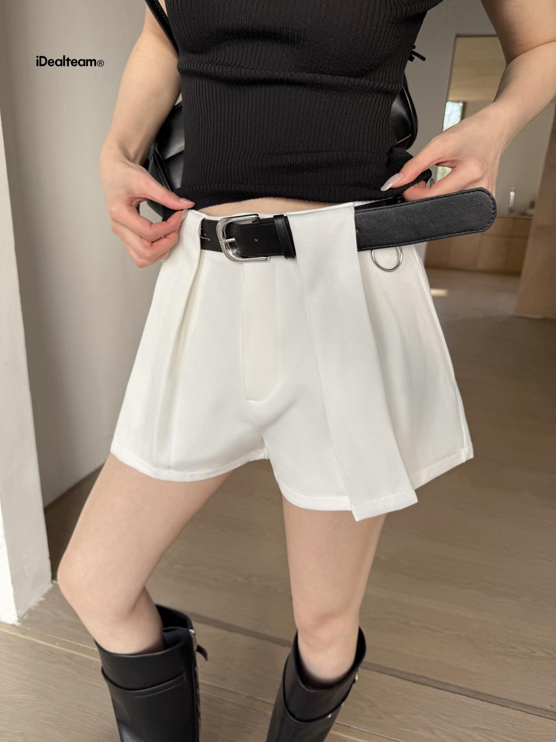 Women s High-Waisted Slimming Pleated A-Line Shorts - Summer 2026 Collection Large белый